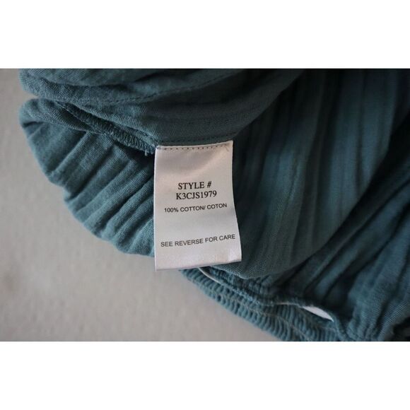 Bishop + Young K3CJS1979 Women Sz M Sea Glass Teal Elva Tie Front Jumpsuit - Picture 6 of 11